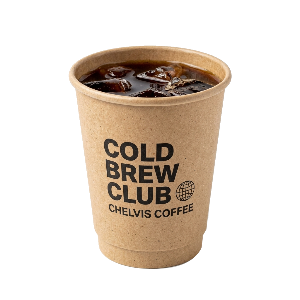 Cold Brew Club Kraft Cup with Dark Coffee